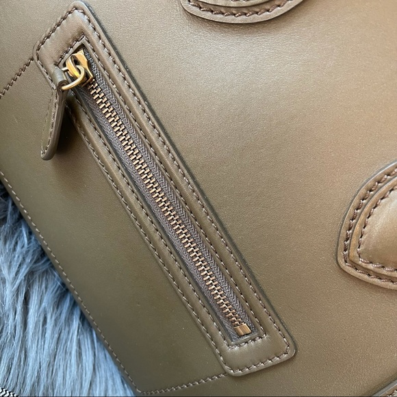 Sold CELINE 💚 LUGGAGE MINI OLIVE GREEN TAUPE - Picture 3 of 16